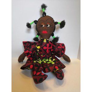 African Mother doll with baby on back